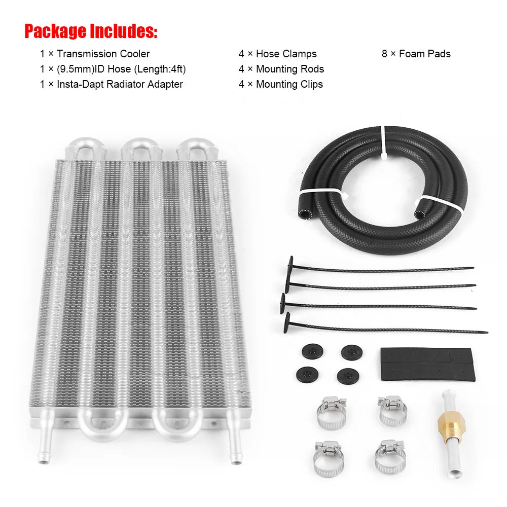 Universal Aluminum 4 6 8 Row Remote Transmission Oil Cooler Auto-Manual Radiator Converter Kit Cooling Systems Product