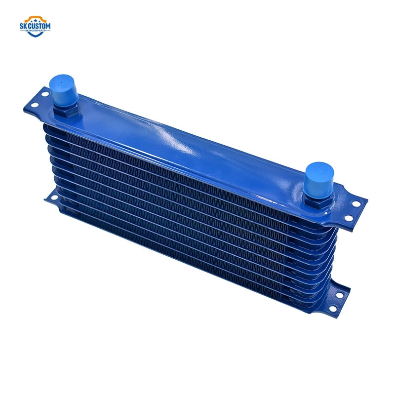 SK CUSTOM Universal Aluminum Racing 10 Row 13 Row 16 Row Engine Oil Cooler Blue Radiator Cooling