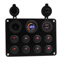 12V 8 Gang Waterproof Circuit Breaker Toggle Switch Panel For Car Boat RV Truck Marine ATV UTV Caravan