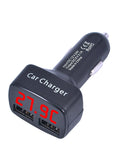 4 In 1 Car Charger Quick Charge 3.1A Dual Usb LCD Display With Temperature/voltage/current Meter Tester Adapter Digital Display