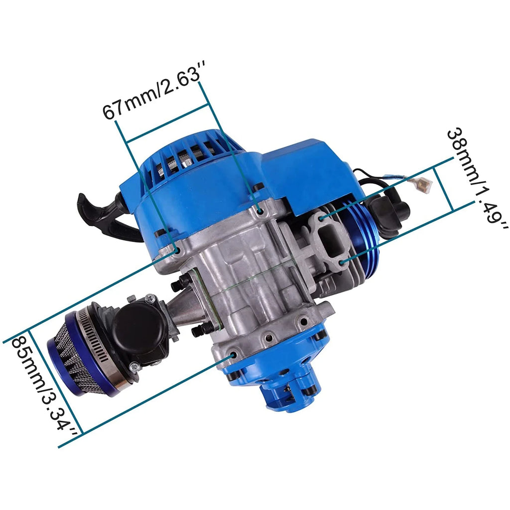 GOOFIT Blue 44-6 Modified Motorcycle Engine With HandleBar Throttle Cable for 2 Stroke 43cc 47cc 49cc ATV Mini Dirt Bike Scooter