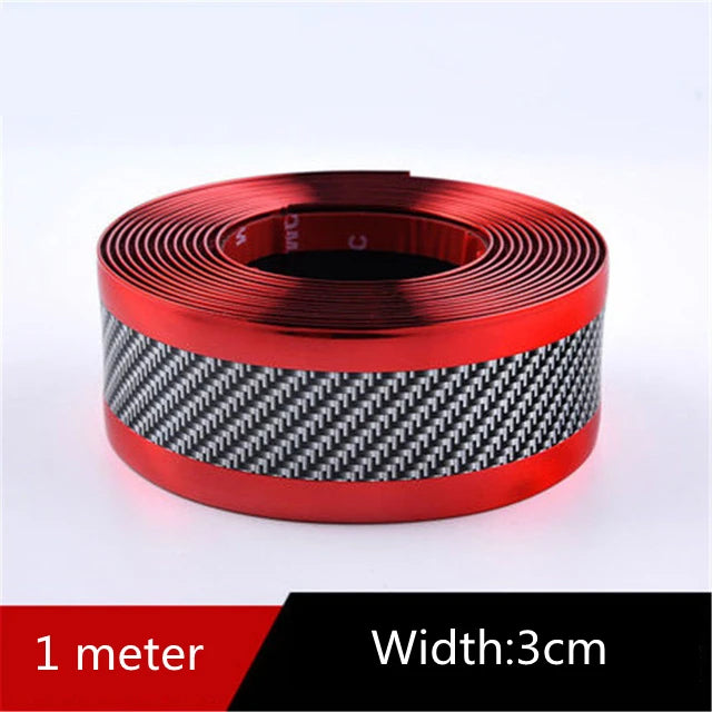 Car Stickers Anti Scratch Door Sill Protector Rubber Strip Carbon Fiber Car Threshold Protection Bumper Film Sticker Car Styling