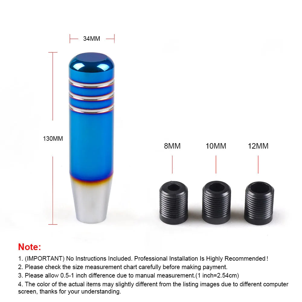 13CM Aluminum Gear Shift Knob Racing Car Universal Manual Transmission Shifter Lever Knob With three adapters