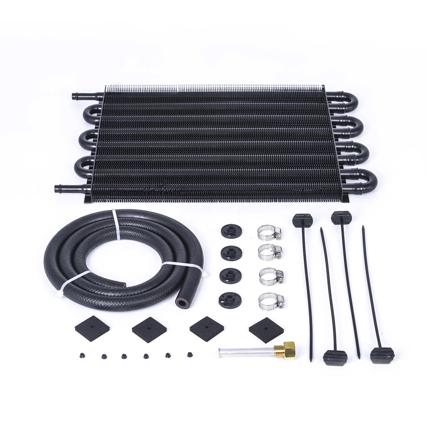Universal 8 Rows Auto Customizable Transmission Oil Cooler for Car Truck Vehicle Tractor Modify Upgrade Black Silver