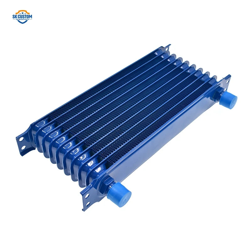 SK CUSTOM Universal Aluminum Racing 10 Row 13 Row 16 Row Engine Oil Cooler Blue Radiator Cooling