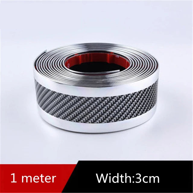 Car Stickers Anti Scratch Door Sill Protector Rubber Strip Carbon Fiber Car Threshold Protection Bumper Film Sticker Car Styling