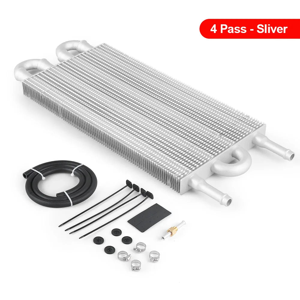 Universal Aluminum 4 6 8 Row Remote Transmission Oil Cooler Auto-Manual Radiator Converter Kit Cooling Systems Product