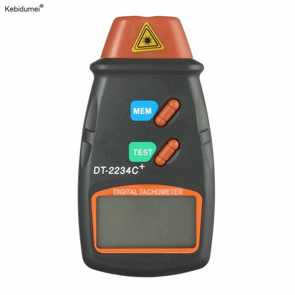 Kebidumei Digital Laser Tachometer Hour Meter Diagnostic tool Non-Contact Motor Lathe Speed Gauge Revolution Spin RPM Meter 