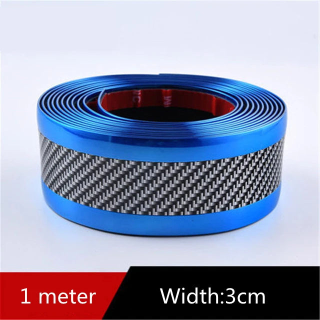 Car Stickers Anti Scratch Door Sill Protector Rubber Strip Carbon Fiber Car Threshold Protection Bumper Film Sticker Car Styling