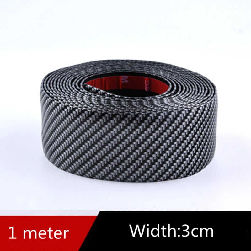 Car Stickers Anti Scratch Door Sill Protector Rubber Strip Carbon Fiber Car Threshold Protection Bumper Film Sticker Car Styling