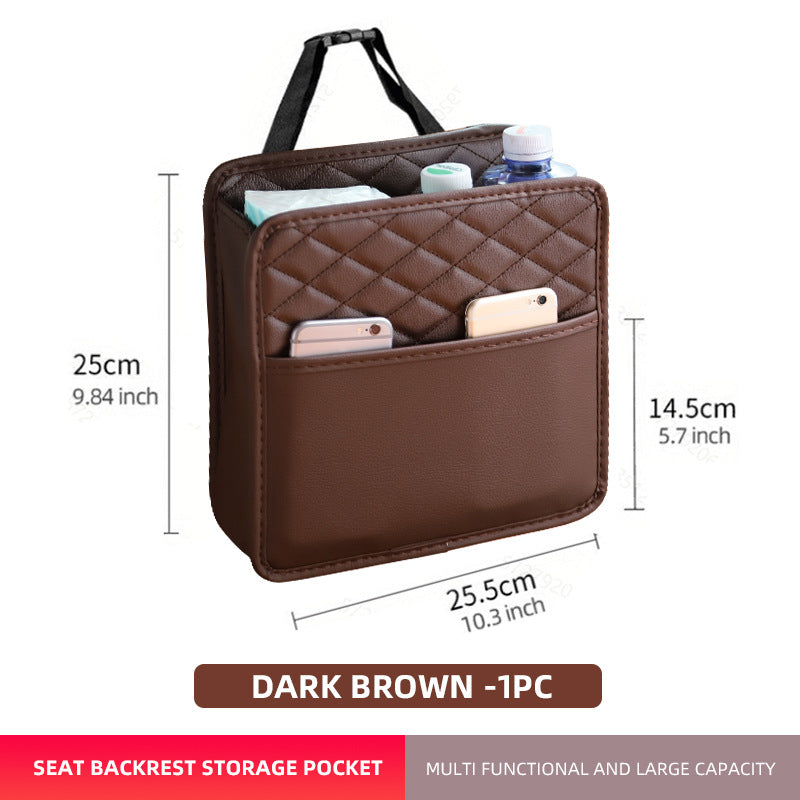 Cross-border upgrade car chair back suede storage bag seat storage cup bag multi-compartment bundled storage bag