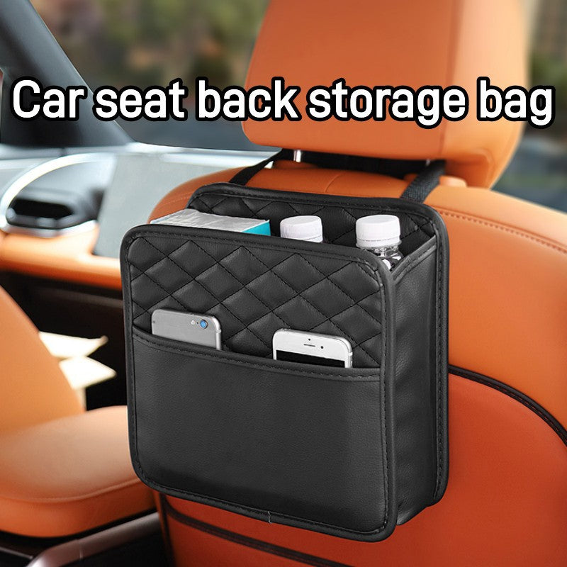 Cross-border upgrade car chair back suede storage bag seat storage cup bag multi-compartment bundled storage bag