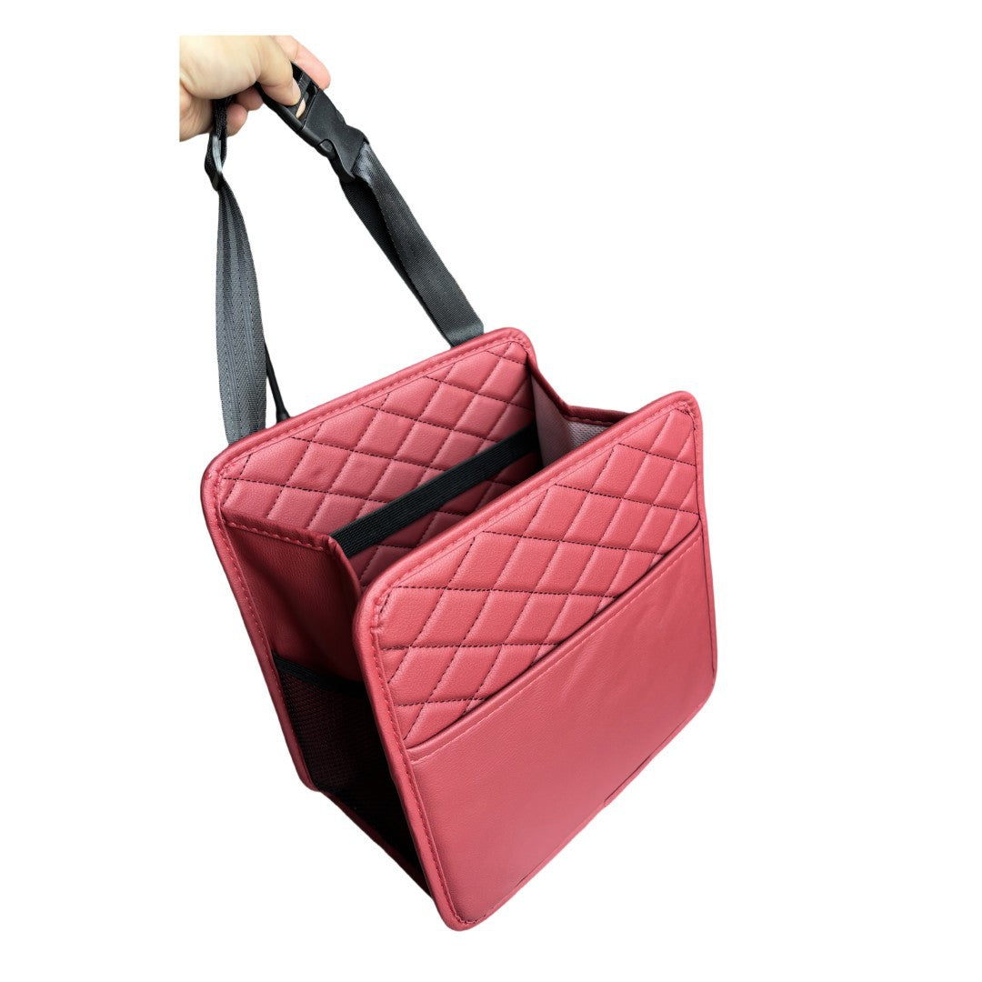 Cross-border upgrade car chair back suede storage bag seat storage cup bag multi-compartment bundled storage bag