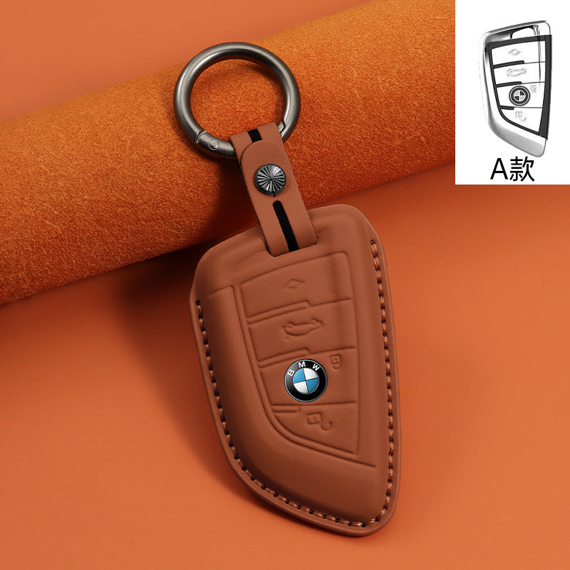Applicable to 3 series first layer cowhide key bag 1 series i3 3 series 5 series 530 car x1 shell x3 5 series x5 blade ix3