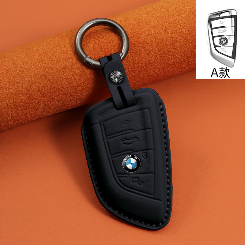 Applicable to 3 series first layer cowhide key bag 1 series i3 3 series 5 series 530 car x1 shell x3 5 series x5 blade ix3