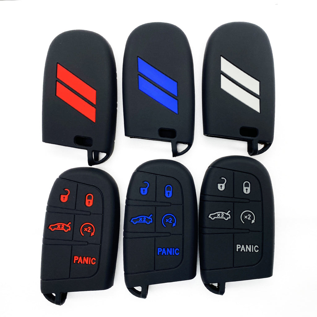Suitable for Jeep Dodge Silicone Car Key Cover Exclusive Car Products Drop-proof Key Case Source in stock Cross-border