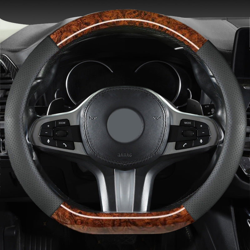 2024 new peach wood grain car steering wheel cover factory direct sales of a generation of hair