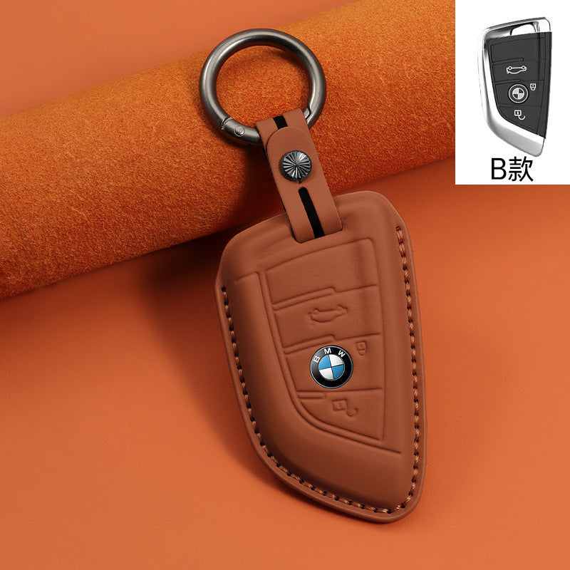 Applicable to 3 series first layer cowhide key bag 1 series i3 3 series 5 series 530 car x1 shell x3 5 series x5 blade ix3