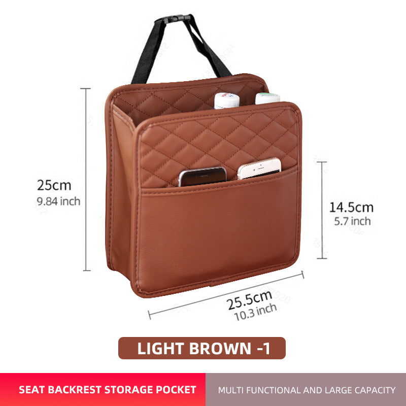 Cross-border upgrade car chair back suede storage bag seat storage cup bag multi-compartment bundled storage bag