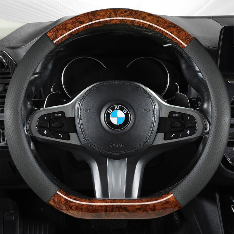 2024 new peach wood grain car steering wheel cover factory direct sales of a generation of hair