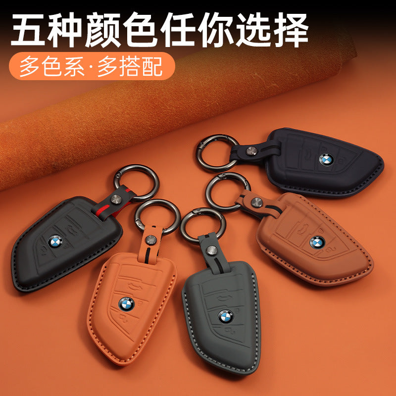 Applicable to 3 series first layer cowhide key bag 1 series i3 3 series 5 series 530 car x1 shell x3 5 series x5 blade ix3