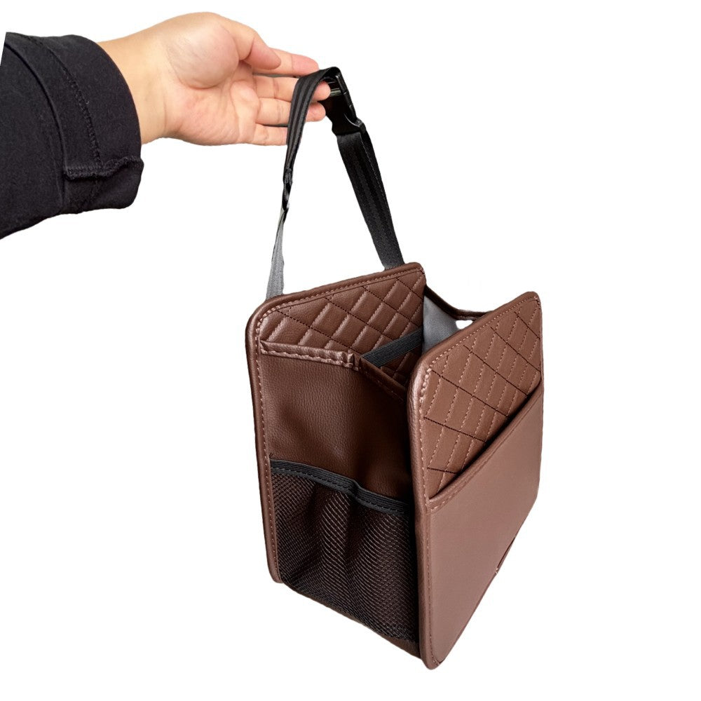 Cross-border upgrade car chair back suede storage bag seat storage cup bag multi-compartment bundled storage bag