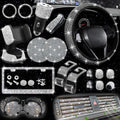 Car steering wheel cover non-slip comfortable no inner ring handle set diamond US gauge license plate frame rhinestone car decoration cross-border