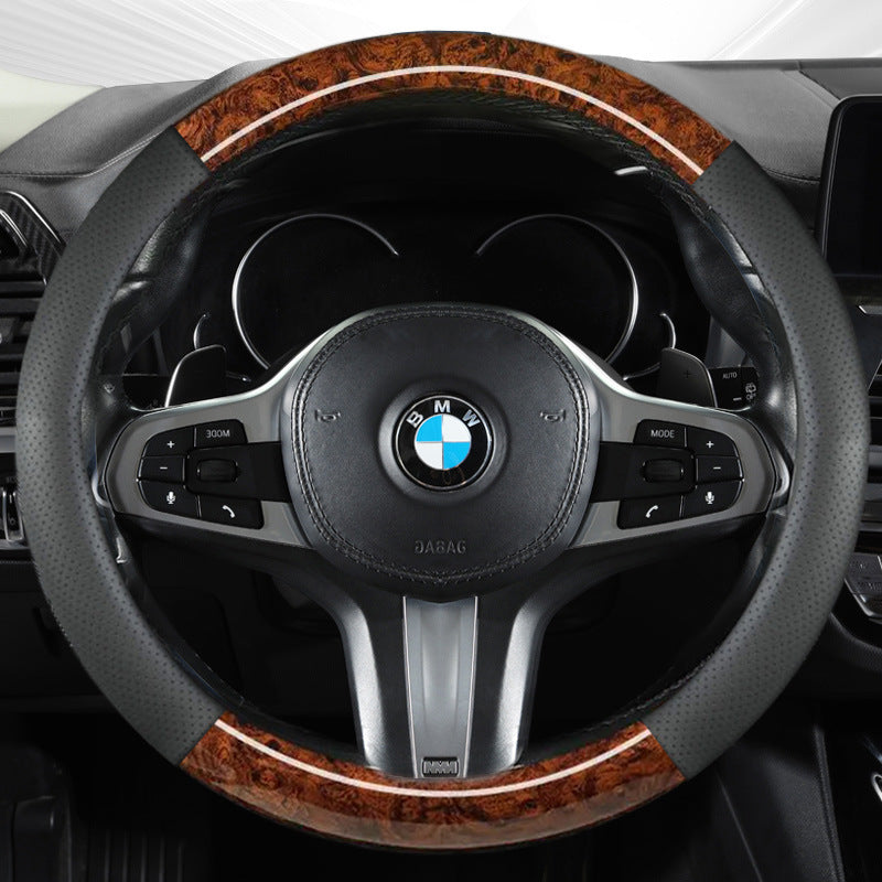 2024 new peach wood grain car steering wheel cover factory direct sales of a generation of hair