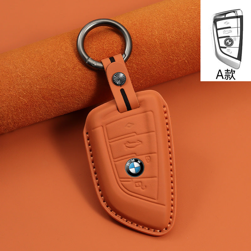 Applicable to 3 series first layer cowhide key bag 1 series i3 3 series 5 series 530 car x1 shell x3 5 series x5 blade ix3
