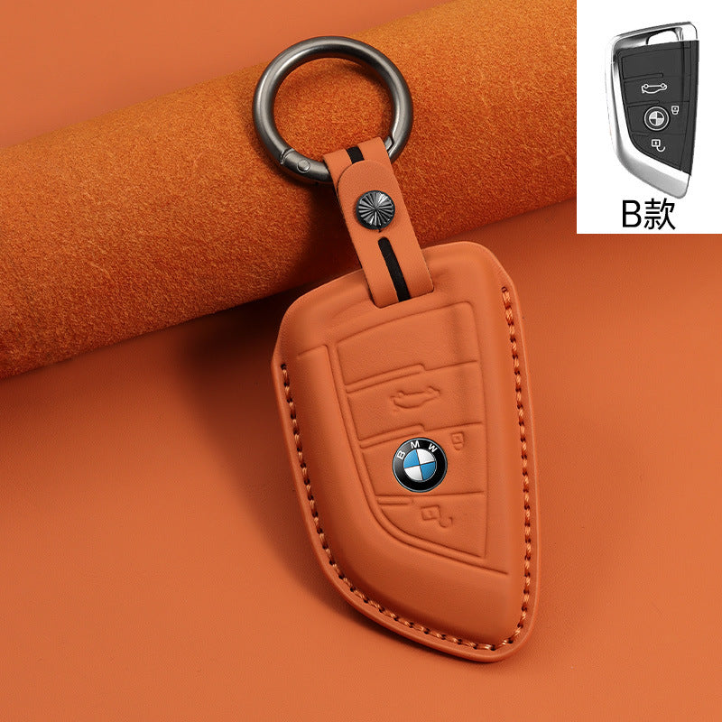 Applicable to 3 series first layer cowhide key bag 1 series i3 3 series 5 series 530 car x1 shell x3 5 series x5 blade ix3