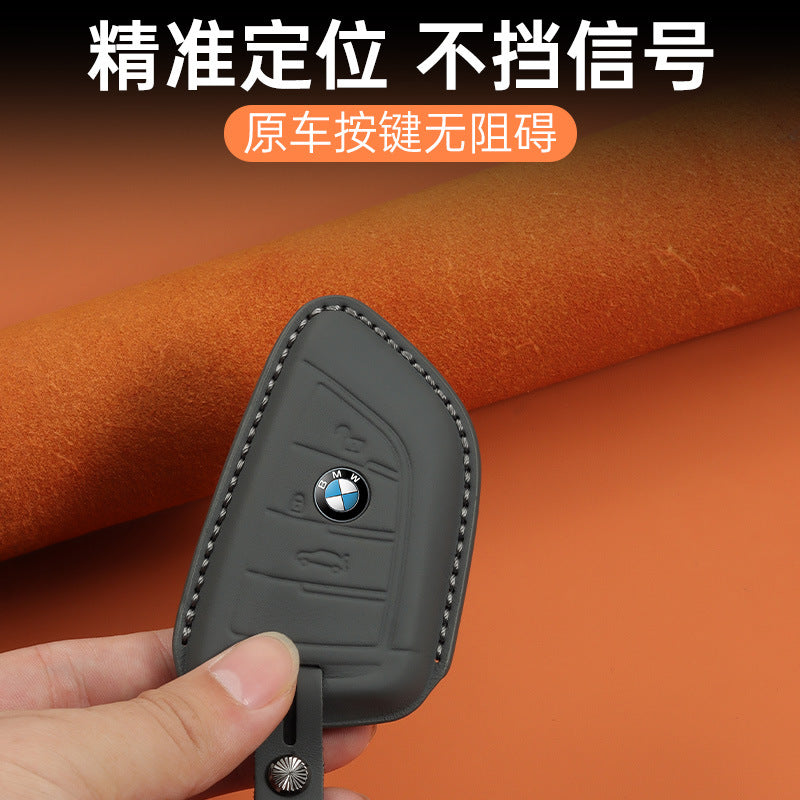 Applicable to 3 series first layer cowhide key bag 1 series i3 3 series 5 series 530 car x1 shell x3 5 series x5 blade ix3
