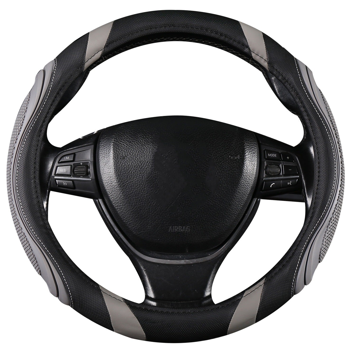 Cross-border stitching car steering wheel cover four seasons universal nail yarn film leather handle cover concave-convex massage car handle cover