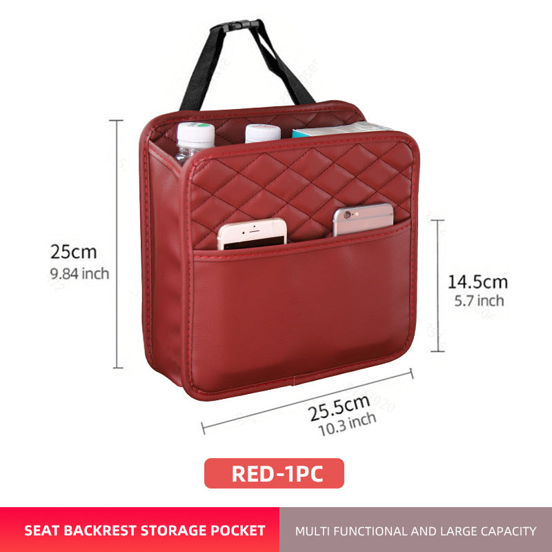 Cross-border upgrade car chair back suede storage bag seat storage cup bag multi-compartment bundled storage bag