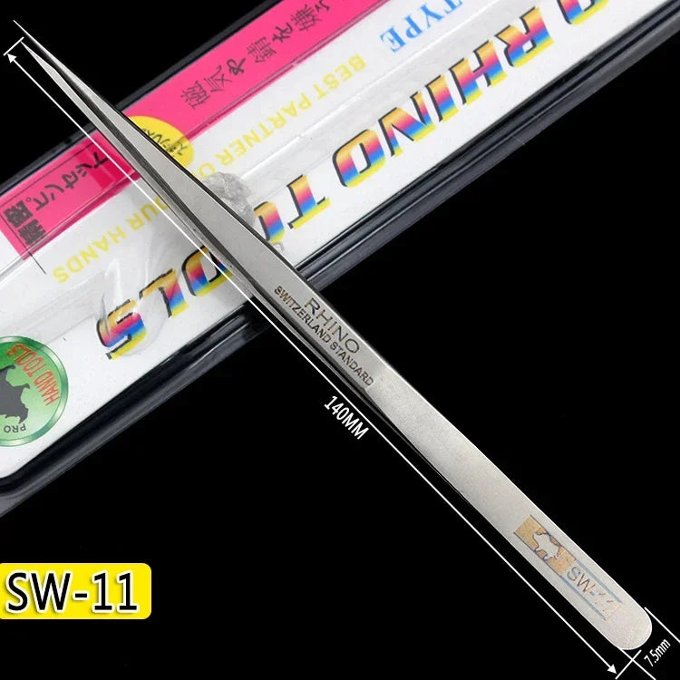 Durable RHINO RH Japanese Tweezers Sharp Hard High Precision for Small Objects Watch Phone Repair
