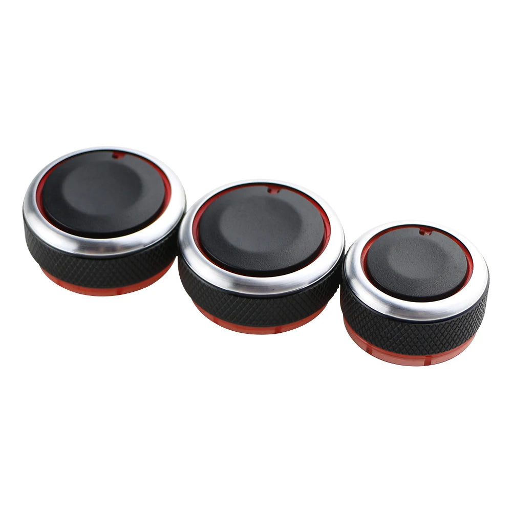 For VW POLO 2002-2013 2014 MK4 MK5 9N 9N3 6R 3Pcs/set Aluminum Alloy AC Knob Heat Control Switch Button Knob