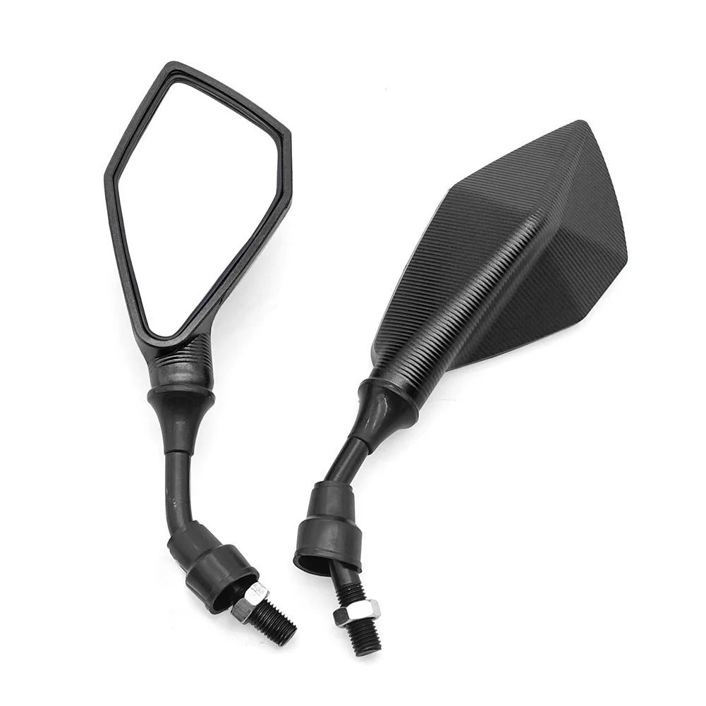 2pcs 10mm Motorcycle Rearview Mirrors Wide Angle Adjustable Bicycle Bike Handlebar Side Flexible Rear View Mirror