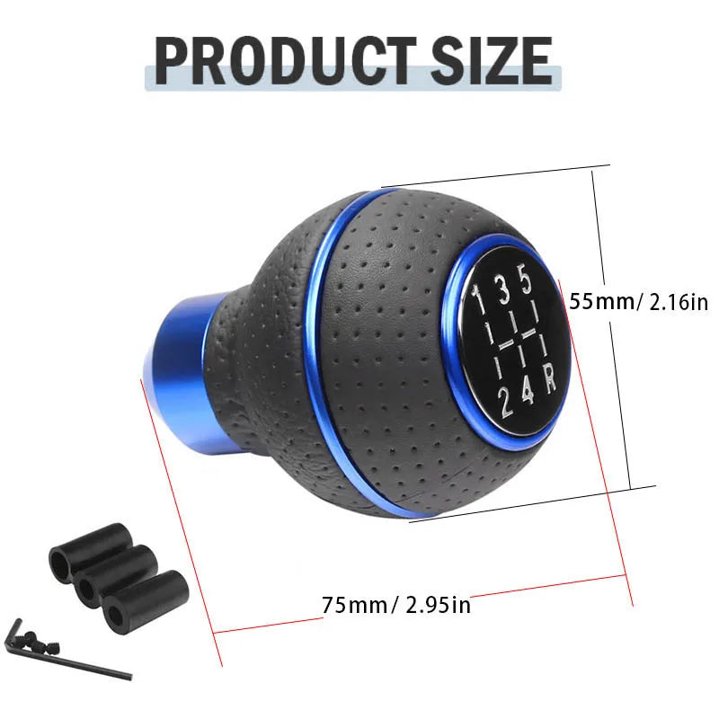 5 Speed Universal Aluminium Car Gear Shift Knob M8 M10 M11 M12 For Manual Transmission Automatic Gear level Knob Shift Lever