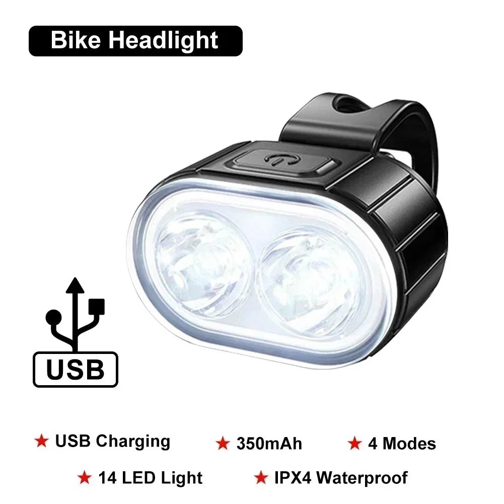 BUCKLOS Bike Light Set Rechargeable Rear Light Front Lamp Waterproof Riding Headlight USB MTB Taillight Led 1PC Cycling Parts