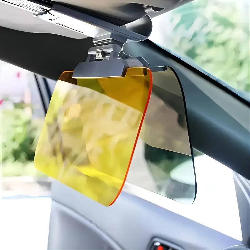 Dual Purpose Car Sun Visor - Day & Night Anti Glare Visor Extender with Night Driving Shield & UV Protection for SUVs, Trucks