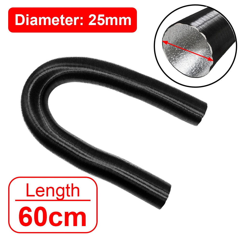 25mm 60cm Diesel Parking Heater Air Intake Filter Silencer Air Heater Duct Pipe Yellow For Webasto Dometic Eberspacher