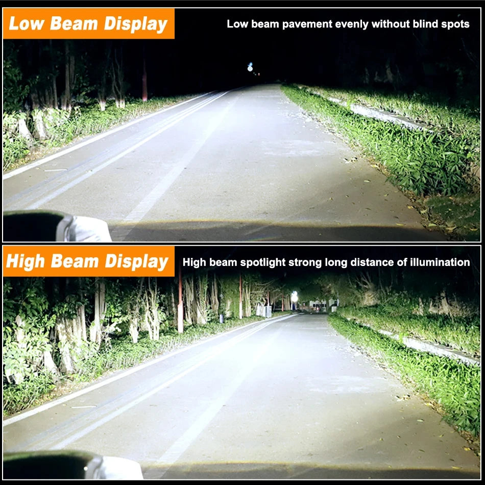 H4 LED Lens Headlight 600000LM 6000K Super Bright Led Headlamp CANBUS High Low Beam Motorcycle Car Lights Dual Projector 12V
