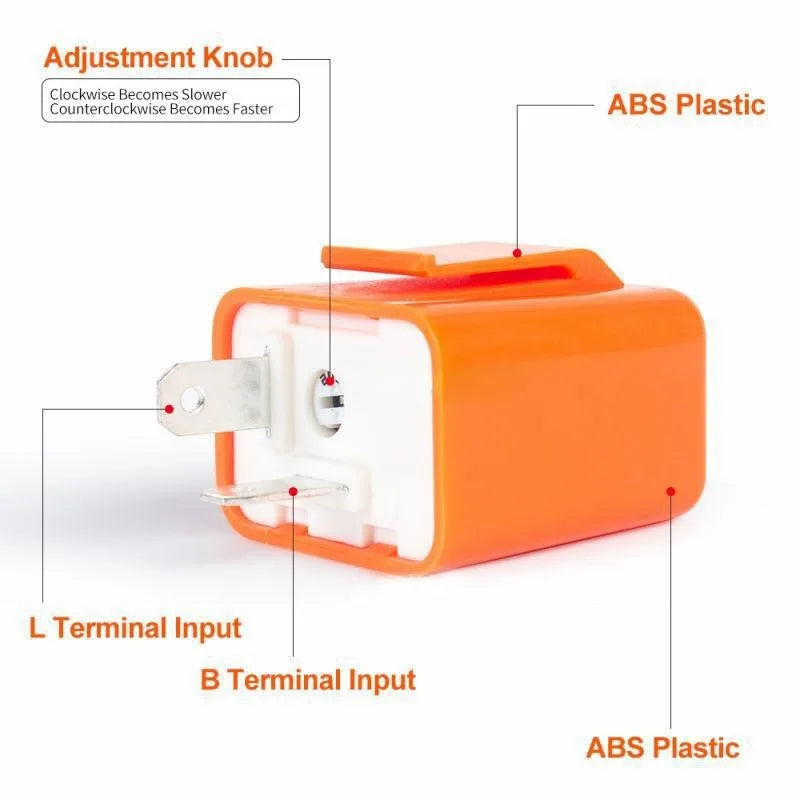 2Pin Motorcycle LED Flasher Relay Adjustable Frequency of Turn Signal Blinker Indicator Flasher Relays For Motorbike Accessories