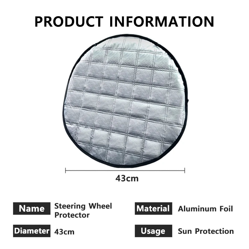 Car Steering Wheel Sun Shade Cover UV-Blocking Steering Sun Protection Cover 42CM Universal Sun Visor Protector Prevent Aging