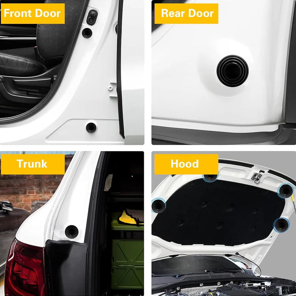 YONGRUN 10/20/30PCS Car Door Crash Pads Black Noise Reducing Self-Adhesive Silicone Pads Trunk Shock-Absorbing Silicone Pads