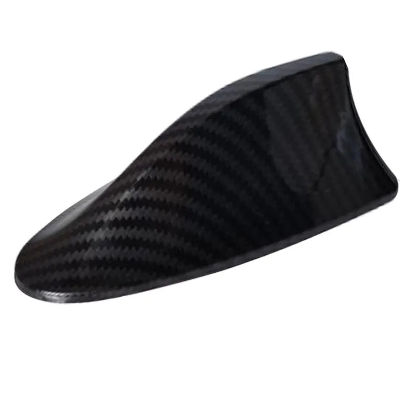 Universal Aerials Carbon Fiber Look Car Roof Top Mount Shark Fin Aerial Antenna Toppers Car Radio AM FM Antenna Signal Amplifier