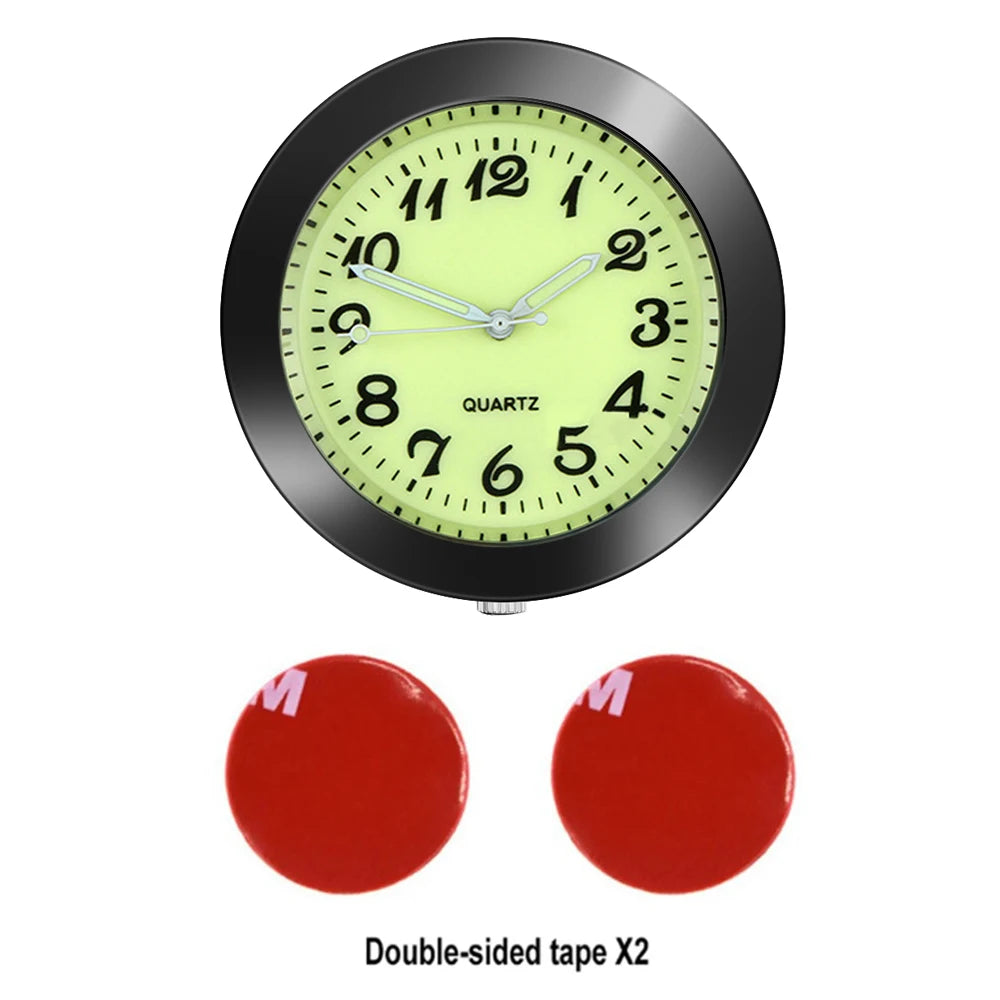 Mini Luminous Car Clock Automobiles Internal Stick-On Watch Mechanics Quartz Clocks Auto Ornament 40/43mm Mini Digital Clock