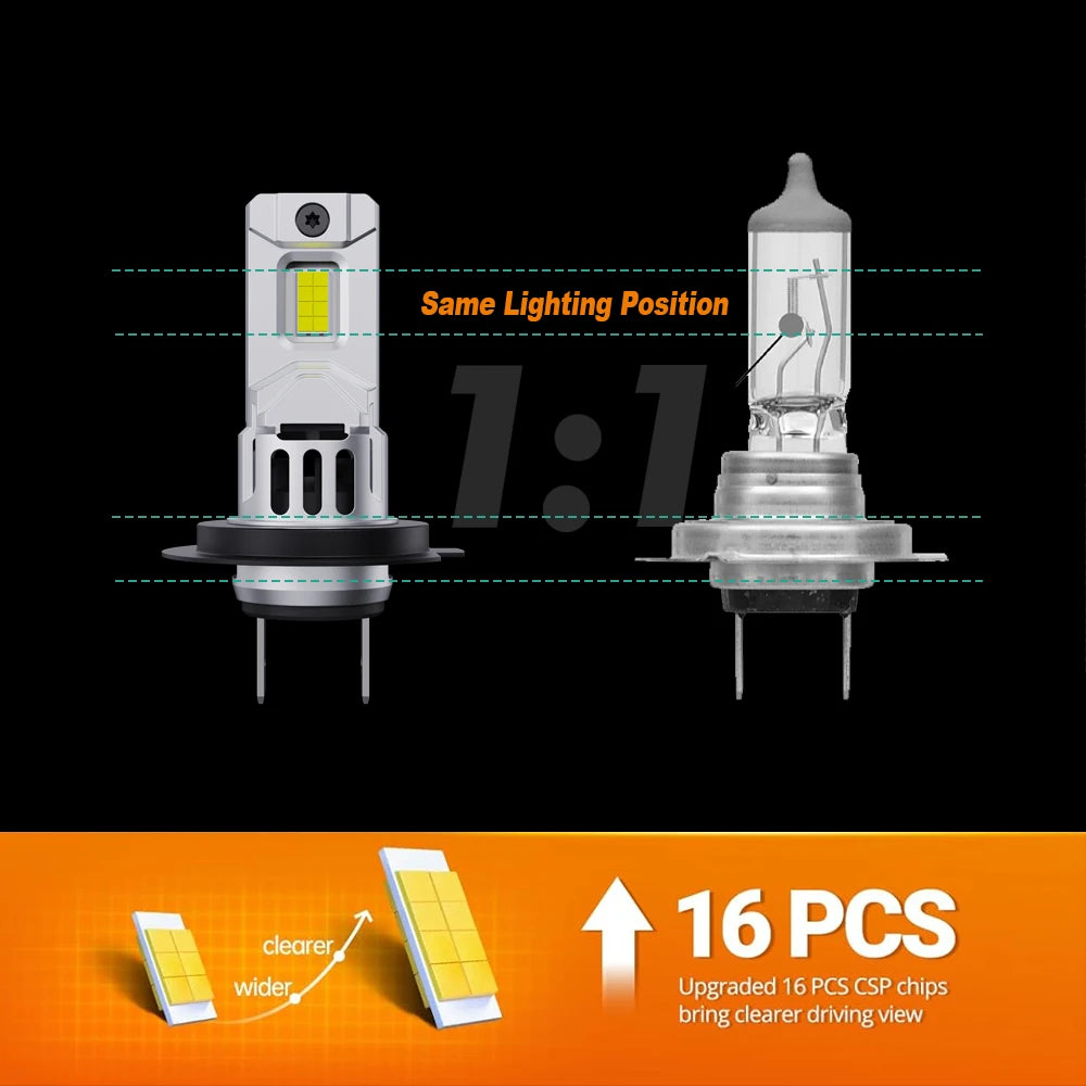 MAIDSIE H7 LED Headlight Bulb Mini Wireless 1200W 220000LM 6500K CSP for Car Headlamp Auto Diode Lamps Turbo Led 12V Automobile