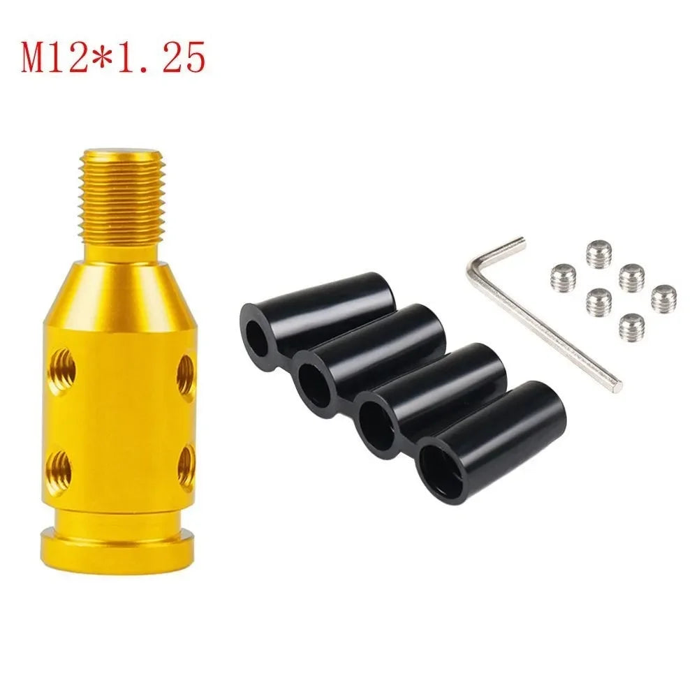 Universal Aluminum Alloy Car Auto Gear Manual Shift Knob Adapter Black for Non Threaded Shifters M12x1.25 M10x1.5 SK-1054-BK