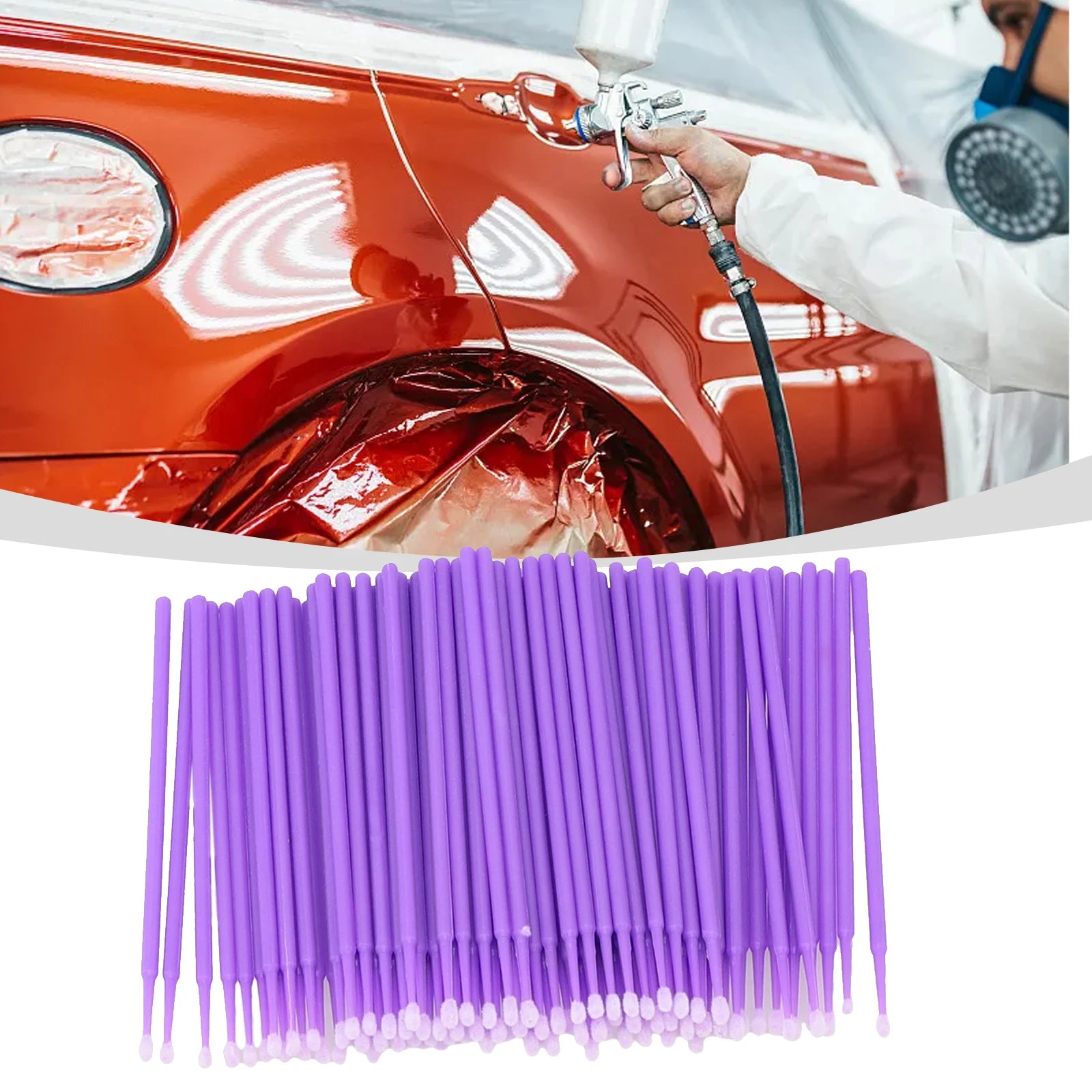 100pcs Paint Brushes Paint Touch-up Dentistry Pen Car Applicator Stick Once-only Use Automobile Pen Cleaning Stick Paint Brushes