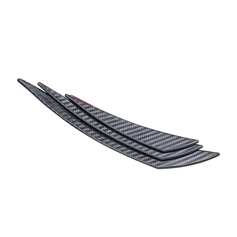 6pcs Universal Rubber Car Front Bumper Lip Protector Rear Diffuser Black Carbon Fiber Spoiler Splitter Wing Protection Guard